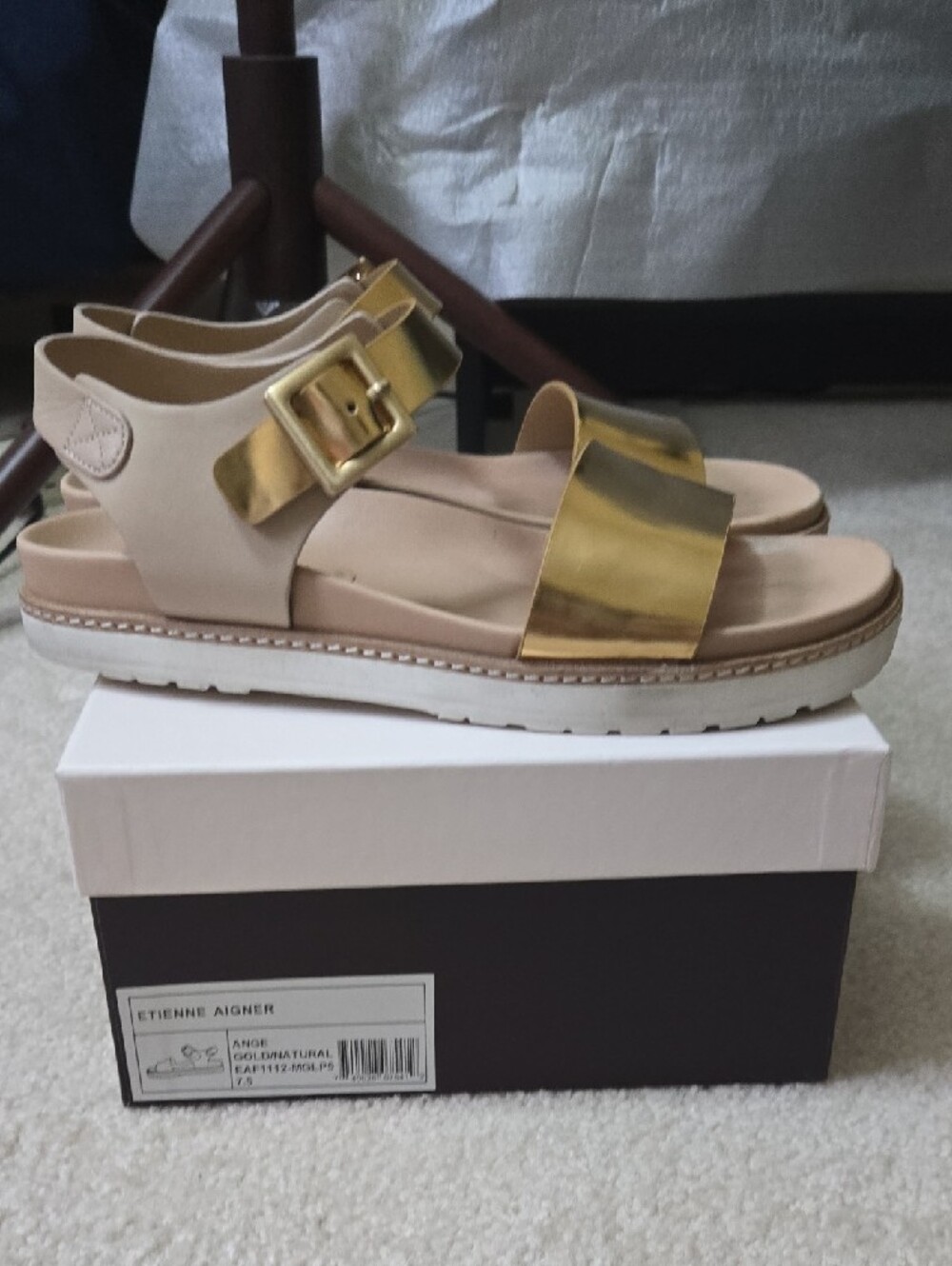 Etienne Aigner Gold Band Sandal - Picture 2 of 9